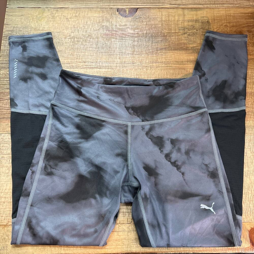 New! Puma Run Favorite DryCell 7/8 Tights Leggings Size SMALL Gray Black NWT
